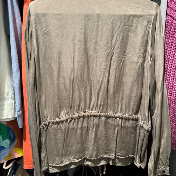 Maven West lace up cargo pocket top in Stone - Picture 3 of 3
